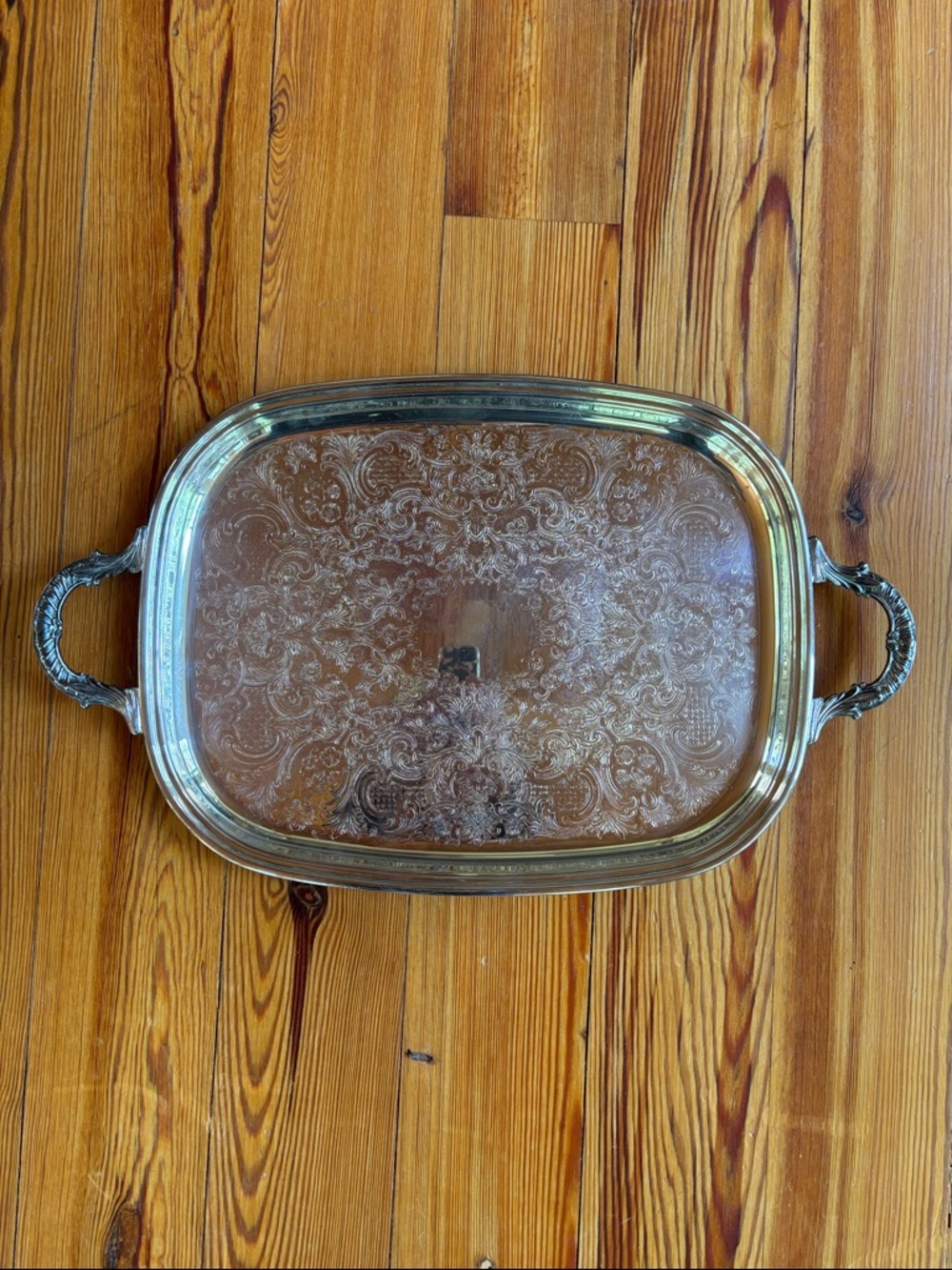 Vintage Silver Plate Victorian Style Engraved W/Floral, Paisley & Scroll Motifs